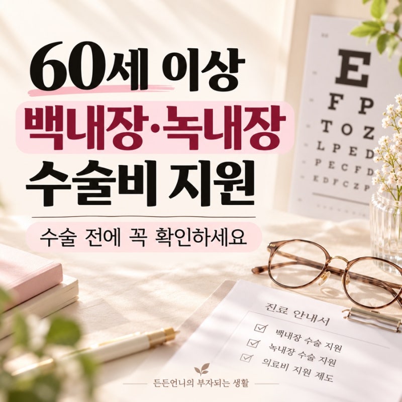 2026 백내장·녹내장 수술비 지원｜60세 이상이라면 수술 전에 꼭 확인하세요