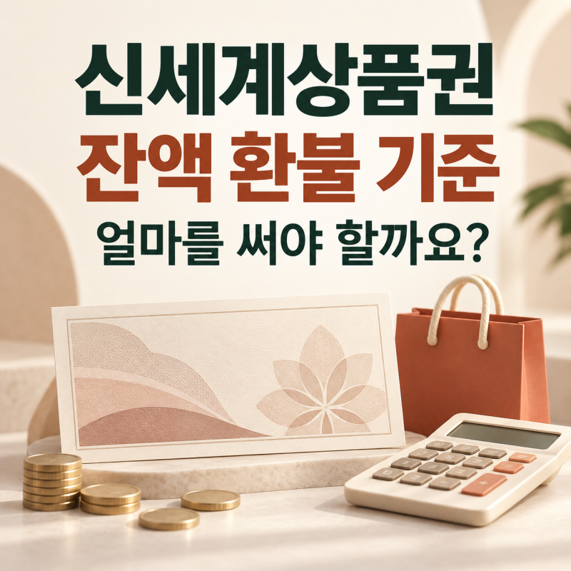 신세계상품권 잔액 환불, 60%·80% 기준과 여러 장 계산 방법