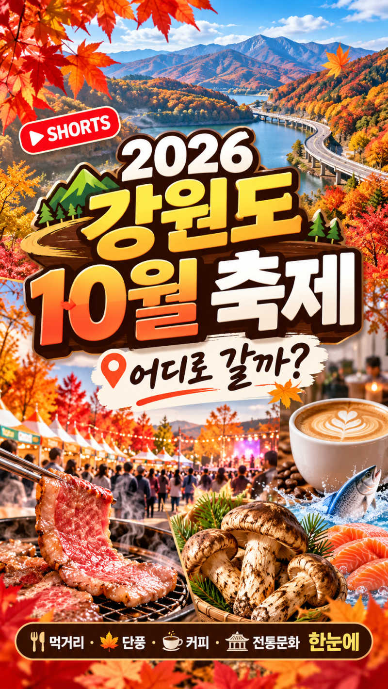 2026 강원도 10월 축제 일정 총정리｜춘천·강릉·속초·양양·횡성·정선