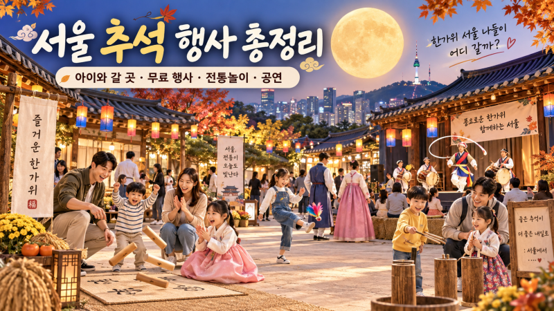 서울 추석 행사 2026 총정리｜아이와 갈 곳·무료 행사·전통놀이·공연까지