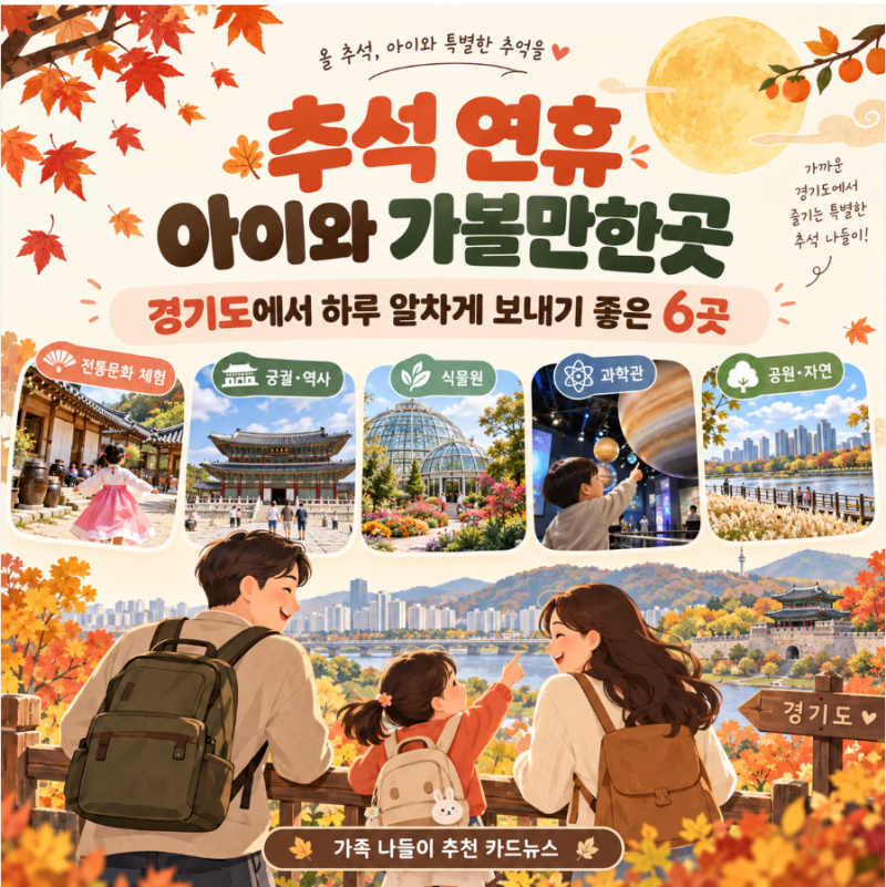 추석 연휴 아이와 가볼만한곳, 경기도에서 하루 알차게 보내기 좋은 6곳