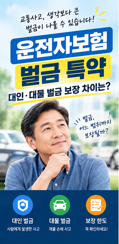 운전자보험 벌금 특약｜대인·대물 벌금 보장 차이는?