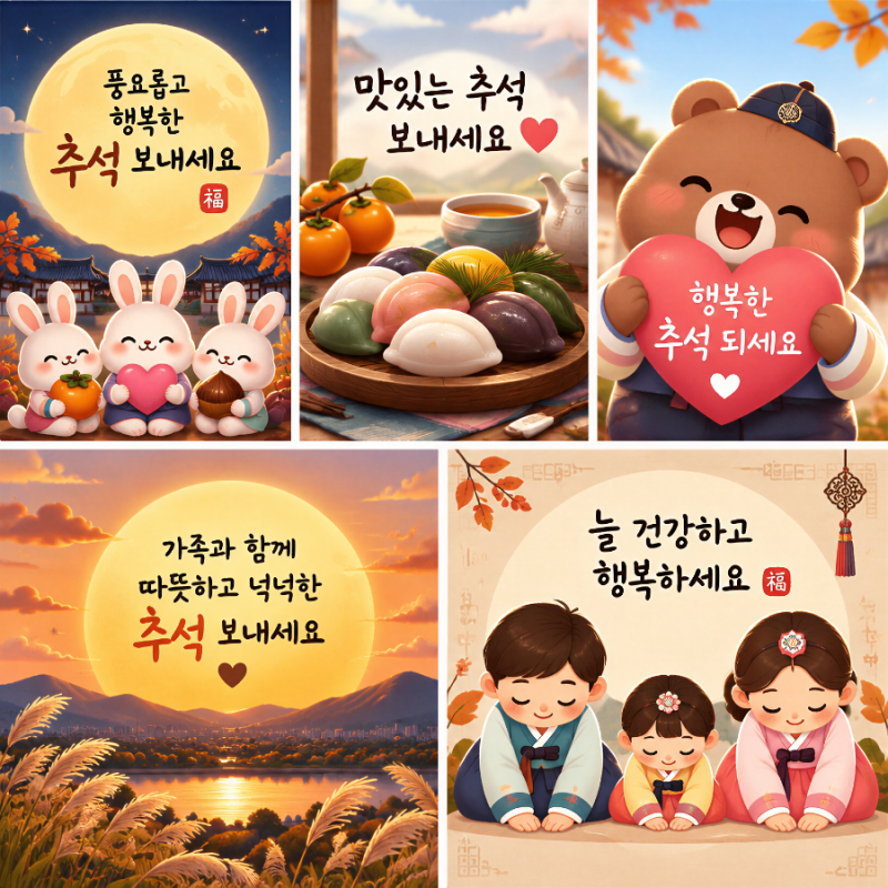 2026 추석 인사말 문구 모음｜카톡 전송용 한가위 이미지 카드 공유