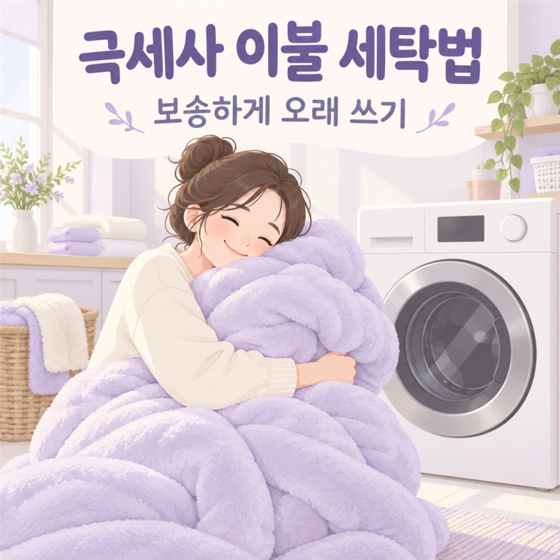 극세사 겨울 이불 세탁 가이드: 세탁기 코스 설정, 액체 중성세제 비율, 건조기 사용 여부