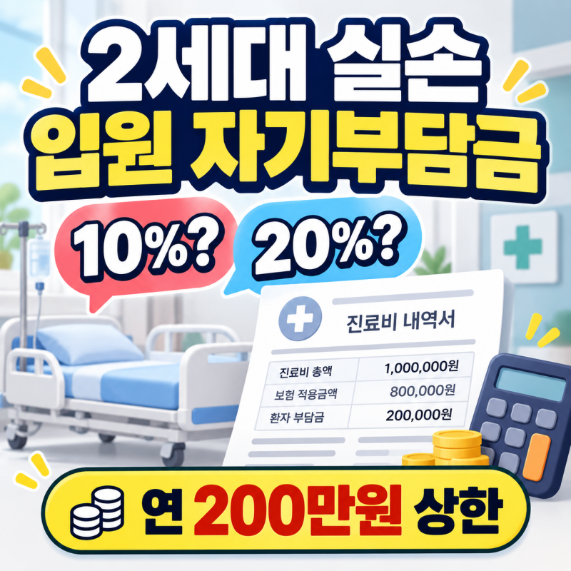 2세대 실손 입원 자기부담금, 10%·20%와 연간 200만원 상한 계산법