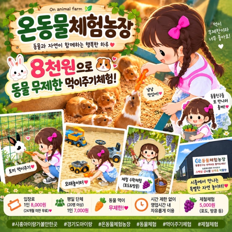 시흥 아이랑 가볼만한곳 온동물체험농장｜먹이주기 무제한, 가성비 좋은 체험농장