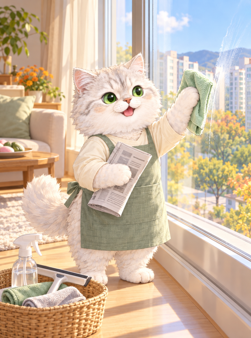 신문지 창문 청소법｜유리창에 얼룩을 남기지 않는 방법