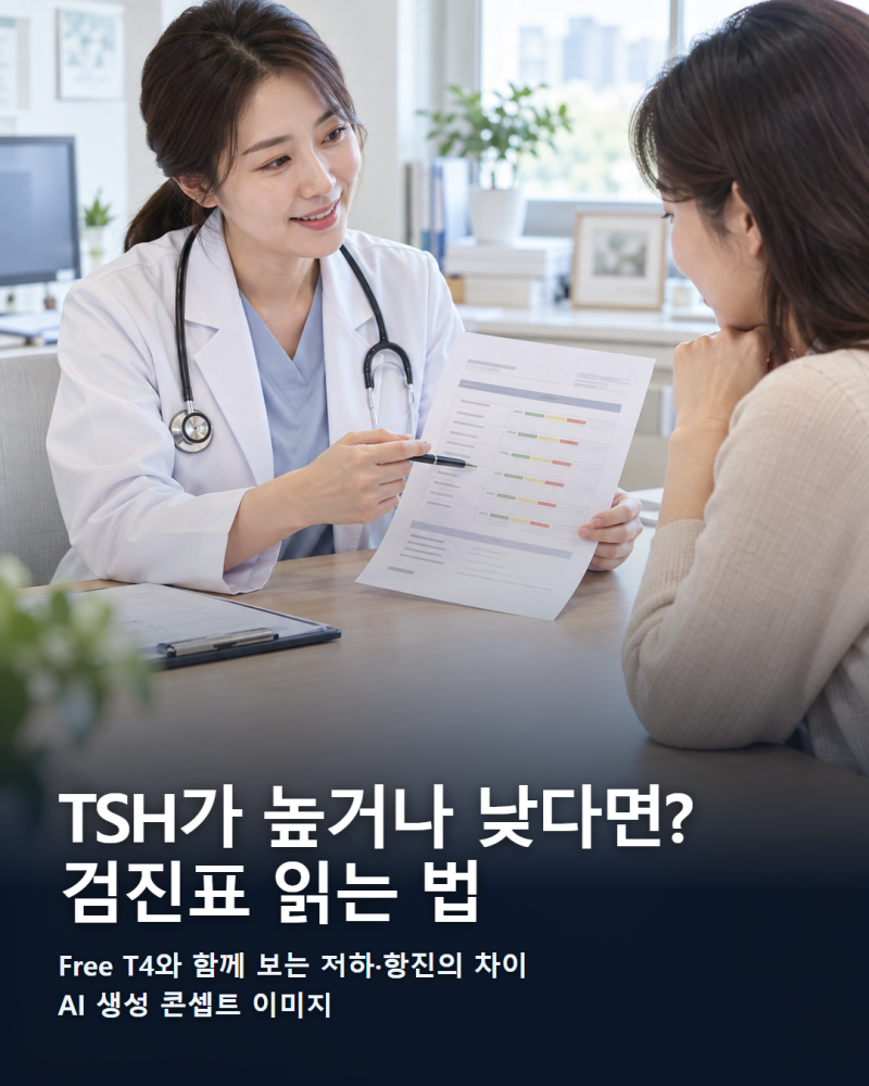TSH가 높거나 낮다면? 갑상선 기능검사 결과 읽는 법｜Free T4·재검·진료과까지