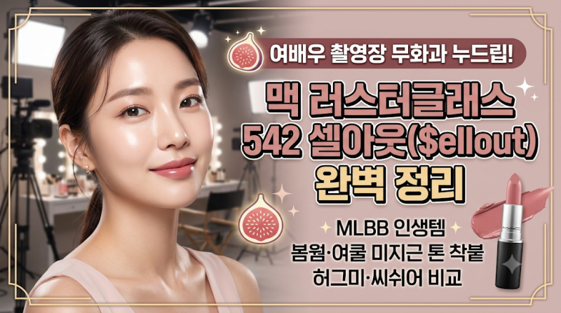 "여배우들이 촬영할 때 바르는 그 무화과 누드립!" 맥(MAC) 러스터글래스 립스틱 542 셀아웃총....