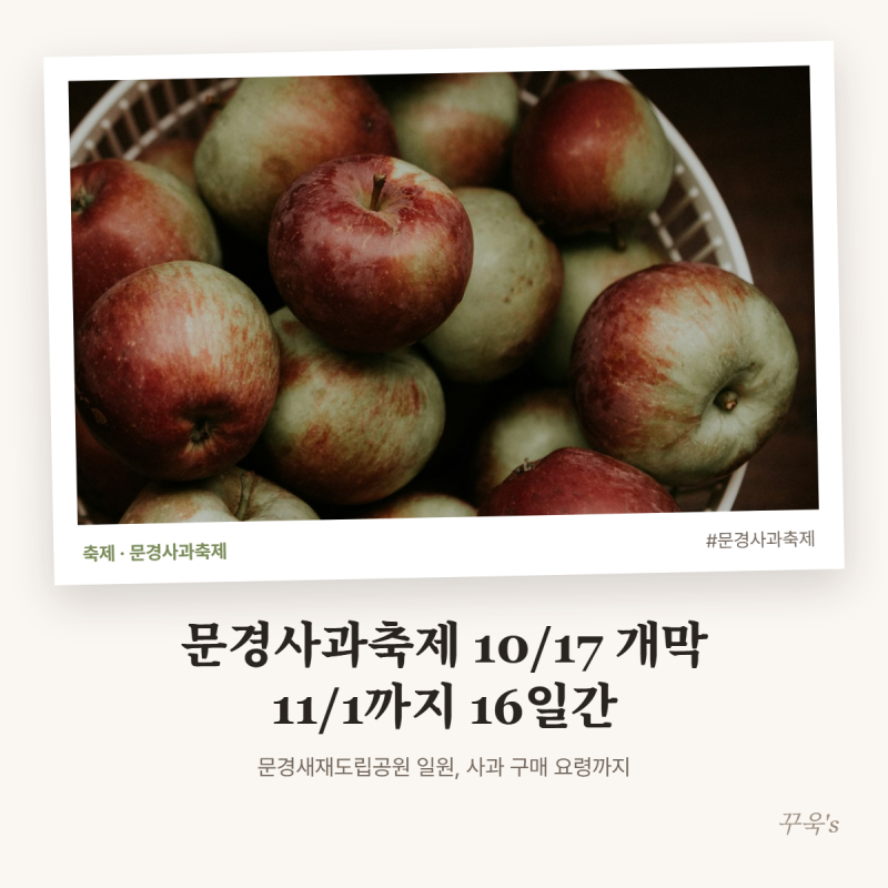 문경사과축제 10/17 개막, 11/1까지 일정과 사과 구매 요령