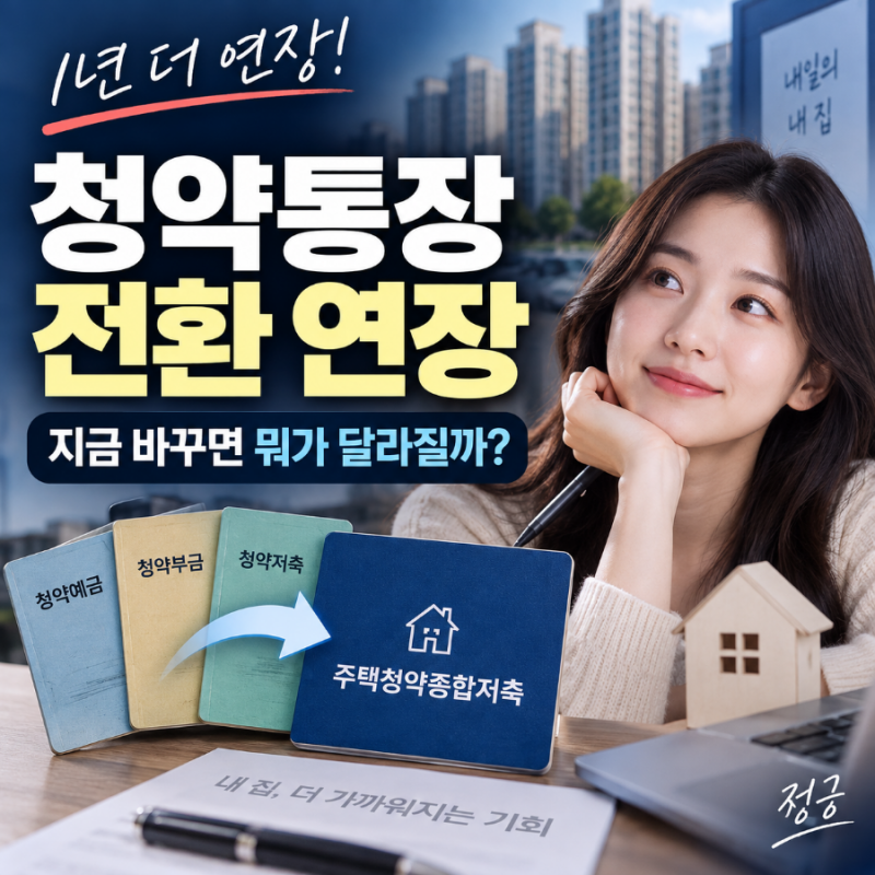 청약통장 전환 1년 연장, 지금 바꾸면 뭐가 달라질까?