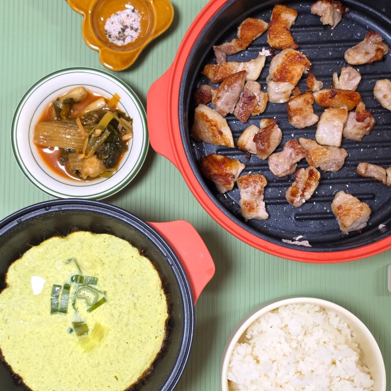 렌지프로 듀얼 그릴&팟 불 없이 냄새 없이 삼겹살 계란찜