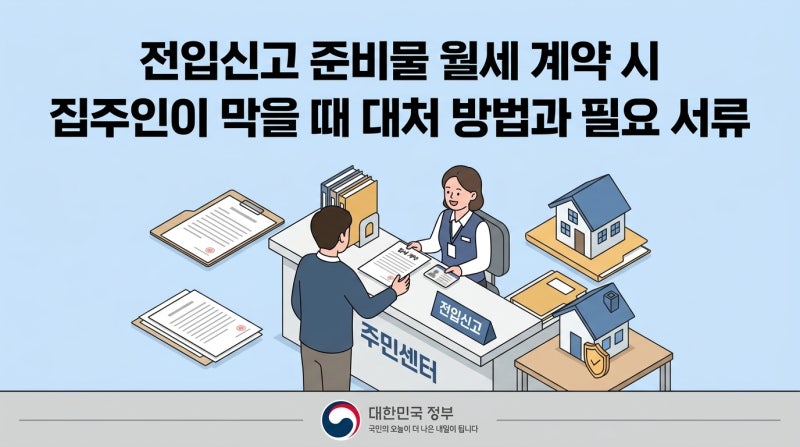 전입신고 준비물 월세 계약 시 집주인이 막을 때 대처 방법과 필요 서류