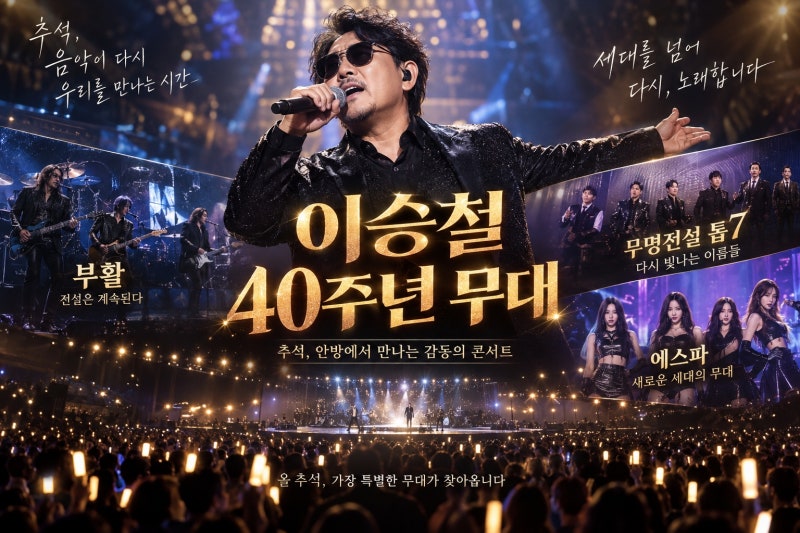 이승철 40주년 KBS 한가위 대기획, 추석 안방 콘서트 라인업 총정리