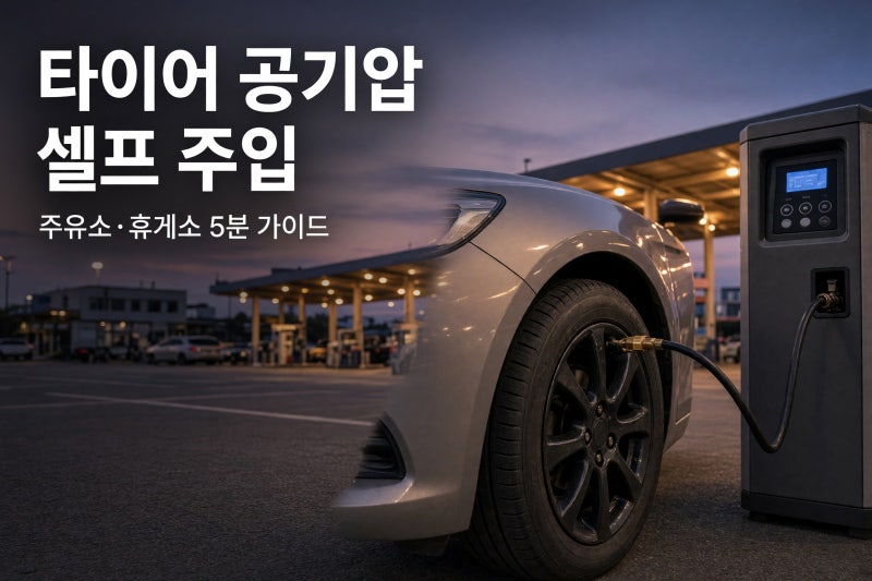 타이어 공기압, 주유소·휴게소에서 셀프로 어떻게 넣나 (넣는법)