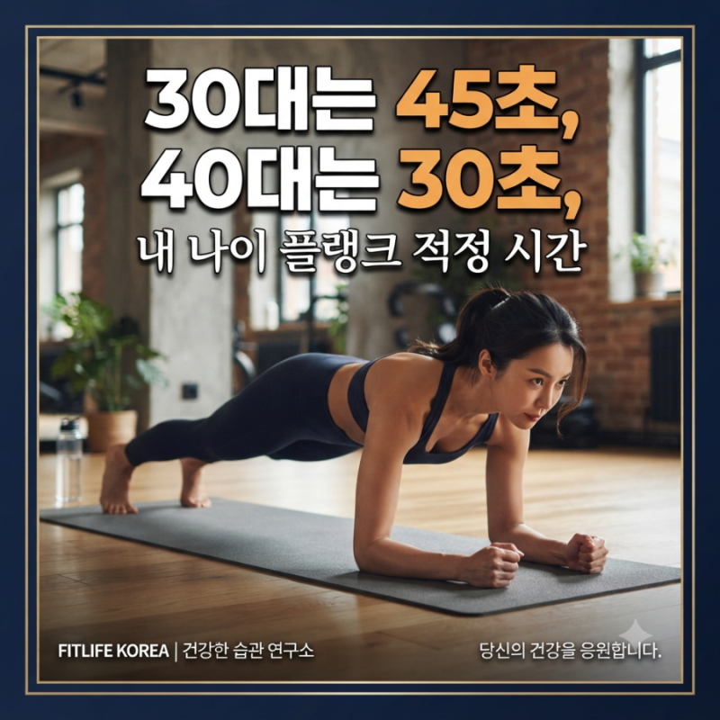 30대는 45초, 40대는 30초? 내 나이별 플랭크 적정 시간과 허리 안 다치는 완벽한 코어 운동 법