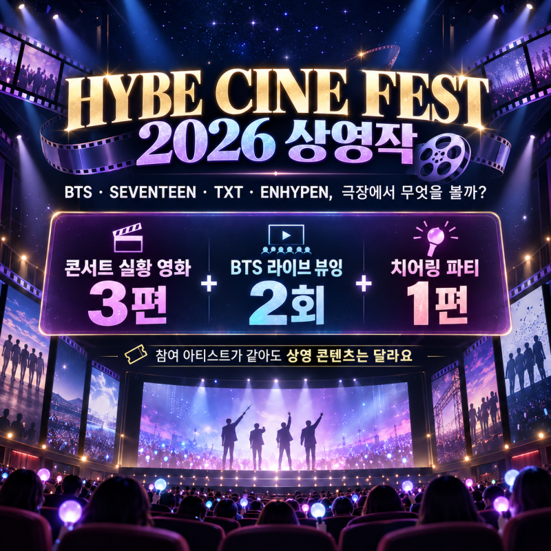 HYBE CINE FEST 2026 Screenings | BTS, SEVENTEEN, TXT, ENHYPEN: What are the Contents for Each Artist?