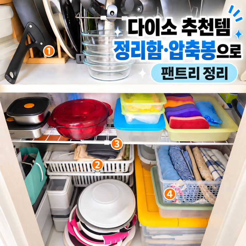 다이소 추천템 정리함 압축봉으로 팬트리 정리 미니멀라이프