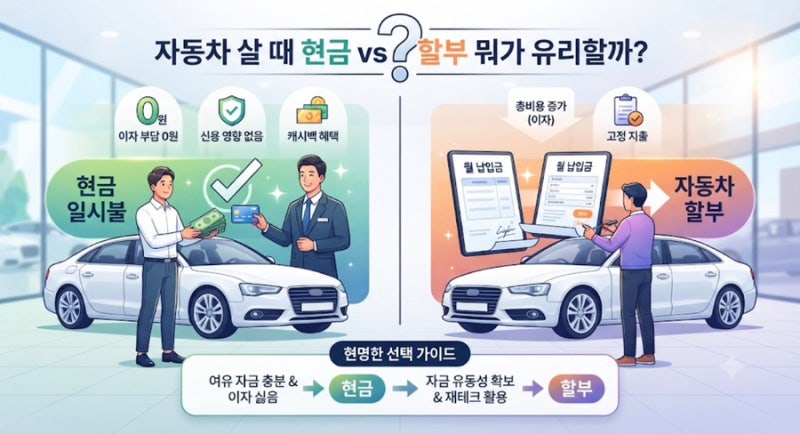 자동차 구매 고민, 현금 일시불 vs 할부 뭐가 더 유리할까?