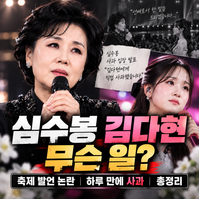 심수봉 김다현 무슨 일? 축제 발언 논란·사과 이유·나이·프로필 총정리