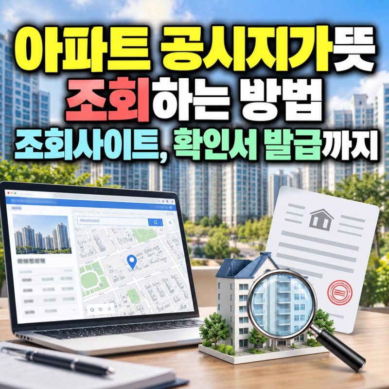 아파트 공시지가뜻, 부동산 공시가격 알리미 조회하는 방법, 조회사이트, 확인서 발급까지