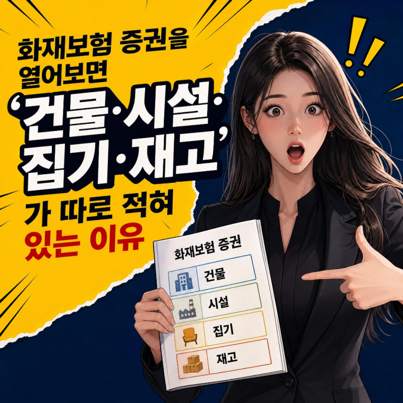 화재보험 증권을 열어보면 ‘건물·시설·집기·재고’가 따로 적혀 있는 이유