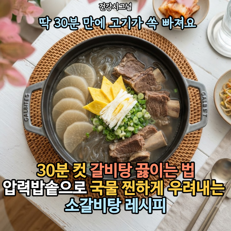 30분 컷 갈비탕 끓이는 법, 압력밥솥으로 국물 찐하게 우려내는 소갈비탕 레시피