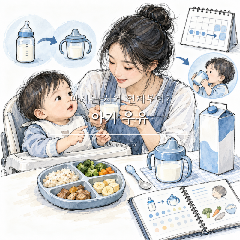 돌아기 아기 우유 생우유 마시는 시기 언제부터?