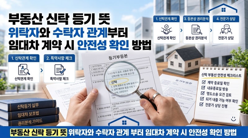 부동산 신탁 등기 뜻 위탁자와 수탁자 관계부터 임대차 계약 시 안전성 확인 방법