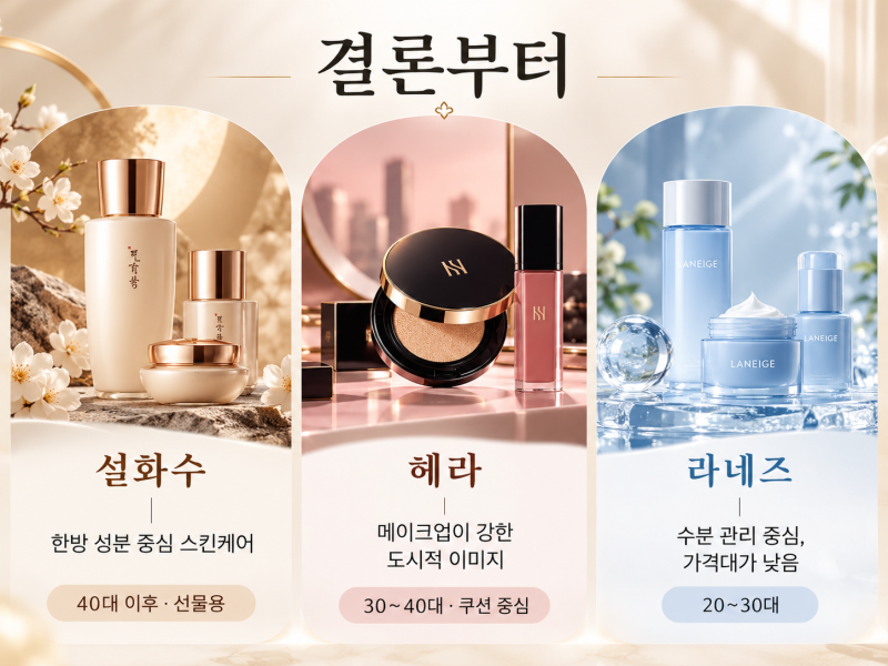 설화수 헤라 라네즈, 한 회사 브랜드인데 뭐가 다른가