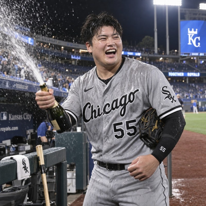 [MLB] "ワンハンドレッド!" 외친 화이트삭스 무라카미 무네타카, 33홈런 뒤 샴페인 인터뷰가 화....
