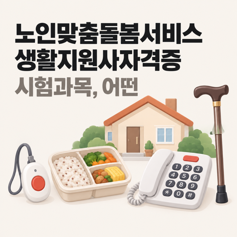 노인맞춤돌봄서비스 생활지원사자격증 시험과목, 출제범위 총정리