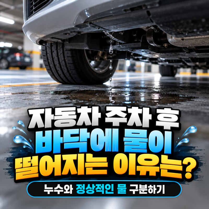 자동차 주차 후 바닥에 물이 떨어지는 이유는? 누수와 정상적인 물 구분하기