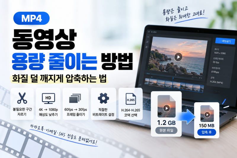 MP4 용량 줄이는 방법｜화질 덜 깨지게 압축하는 법