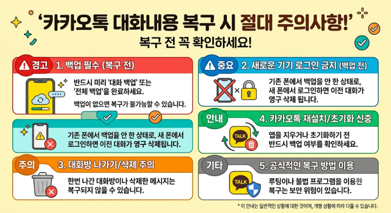 나만 몰랐던 카카오톡 대화내용 복구방법, 삭제된 메시지 진짜 되살릴 수 있을까?