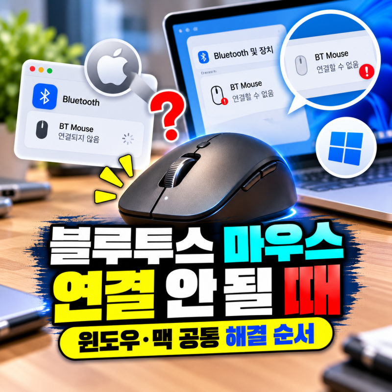블루투스 마우스 연결 안 될 때｜윈도우·맥 공통 해결 순서