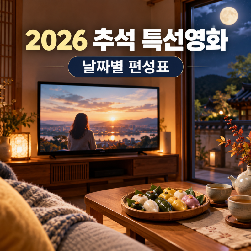 2026 추석 특선영화 편성표 | 연휴 날짜별로 보면 이런 영화가 나온다