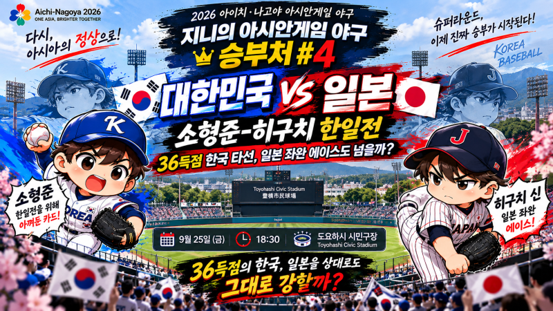 소형준-히구치 한일전｜36득점 한국 타선, 일본 좌완 에이스도 넘을까?｜아시안게임 슈퍼라....