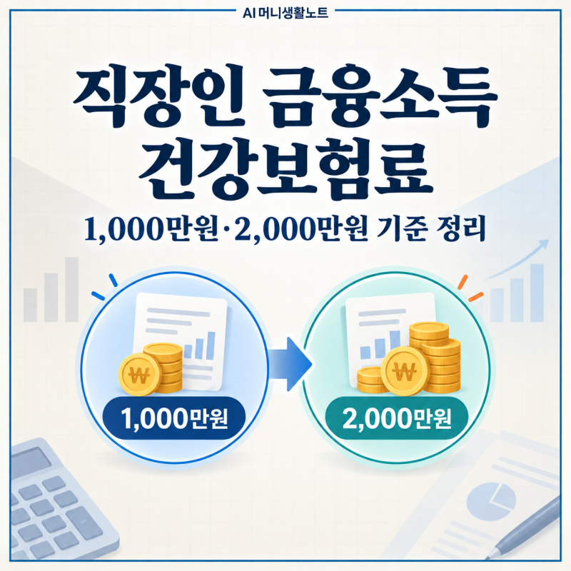 직장인 금융소득 건강보험료, 1,000만원·2,000만원 기준 정리(ISA 분리과세·개편안)