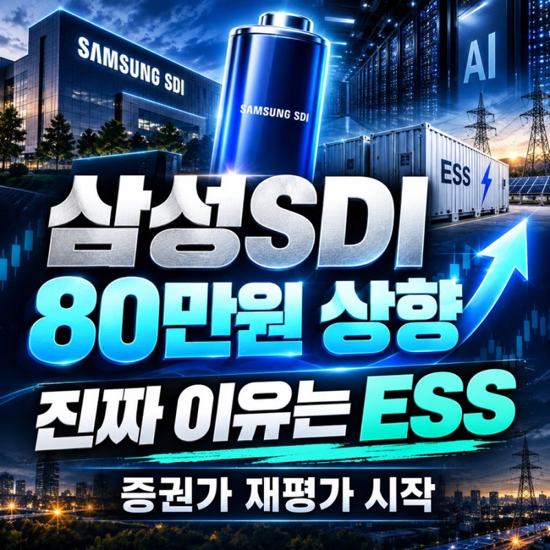 삼성SDI 목표주가 59만→80만원 35.6% 상향, EV보다 ESS를 보기 시작한 증권가의 진짜 이유