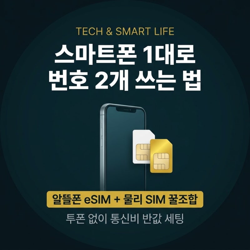 알뜰폰 eSIM + 물리 SIM 듀얼 유심 설정법: 투폰 없이 번호 2개 쓰고 통신비 반값 만드는 조합