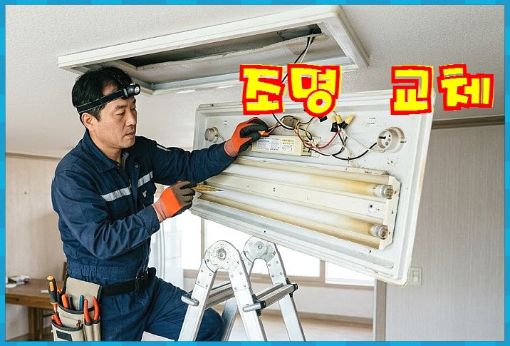 오래된 형광등 LED로 교체했더니? 어두운 실내가 환해졌어요! 깜빡이는 형광등 이제 그만!