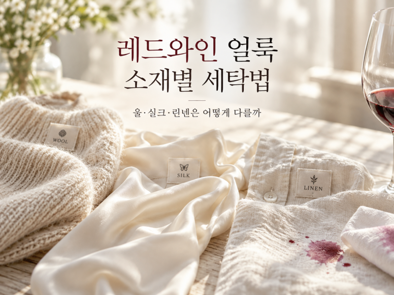 레드와인 얼룩 소재별 세탁법｜울·실크·린넨은 어떻게 다를까