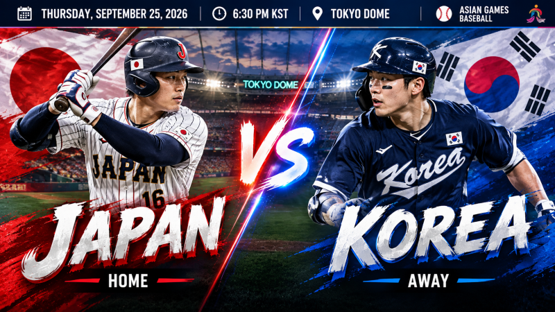 9-25 한국 vs 일본,중국 vs 대만 아시안게임 야구 슈퍼라운드 한일전 & 중대만전 경기흐름 , 경....