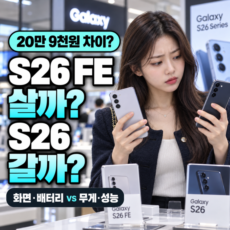 갤럭시 S26 FE vs S26, 20만 원 차이 성능 체감될까?