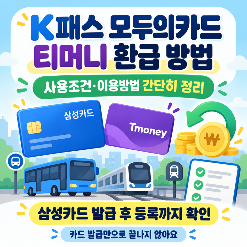 K패스 모두의카드 티머니 환급 방법 | 사용조건·이용방법 간단히 정리