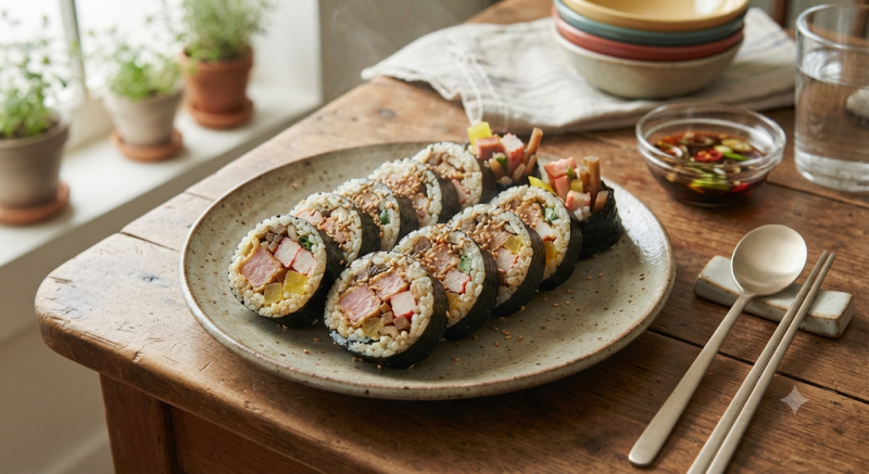 산적꼬치 분해해서 매콤달콤한 이색 김밥으로 말아 먹은 후기