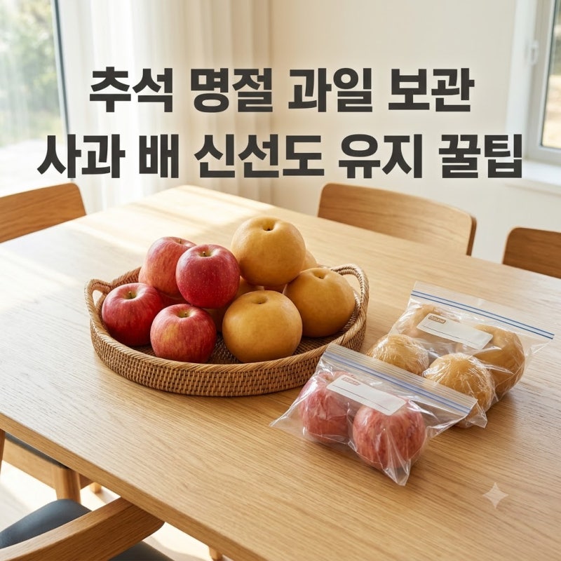 추석 명절 과일 보관법 사과 배 신선도 유지 냉장 냉동 보관 꿀팁
