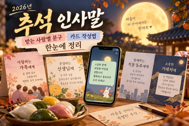 추석 인사말 이미지, 받는 사람별 문구와 카드 제작법 한눈에 정리