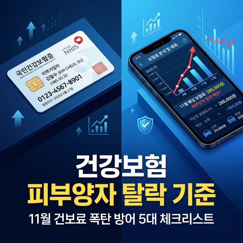 건강보험 피부양자 탈락 기준, 11월 건보료 폭탄 피하는 5대 체크리스트